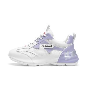 Амортизирующие кроссовки низкие с противоскользящими и износостойкими свойствами для женщин Kolumb, белый фиолетовый