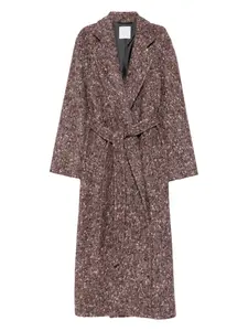 Пальто с узором в елочку Eleventy, фиолетовый