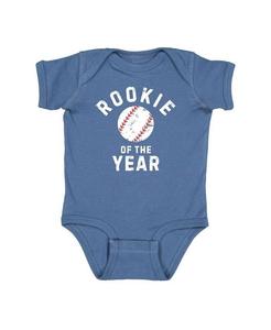 Унисекс боди с коротким рукавом "Rookie of the Year" для малышей Sweet Wink, синий