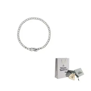 Серебряное ожерелье с латунными элементами Women's Silver Vivienne Westwood, серебряный