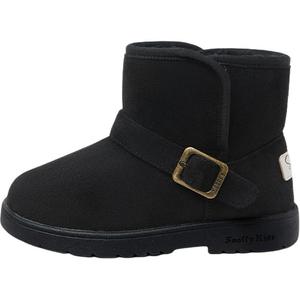 Нескользящие, износостойкие, теплые детские зимние ботинки Snoffy, черный