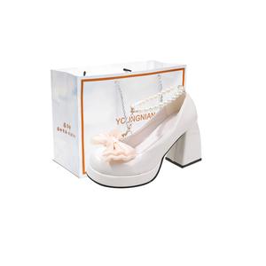 Yang Nianhua Женские туфли Мэри Джейн в экрю, цвет Ecru Box