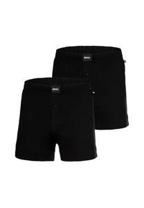 Комплект из 2 трусов-боксеров - трикотажные трусы-боксеры из хлопка стрейч однотонные Boss, черный