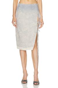 Юбка-миди с высоким разрезом Jade Cropper, цвет Wilted Flowers & Beige