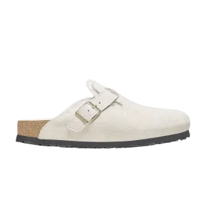 Кроссовки Birkenstock Wmns Boston Shearling Suede Leather Narrow Antique White, белый