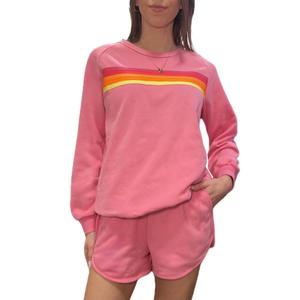 Комплект топ и шорты с цветным контрастом в розовом Little Daisy Closet