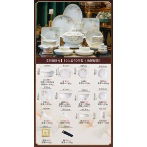 Lowe Luowei новый набор мисок и тарелок 2025, фарфоровая посуда Jingdezhen, роскошный набор Happy Time, 70 предметов на 10 персон, включает кастрюлю Princess Pot