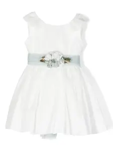 Платье миди с цветочной аппликацией AMAYA, белый