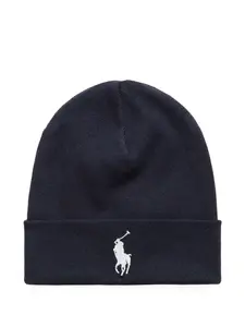 Хлопковая шапка с вышитым логотипом POLO RALPH LAUREN, синий