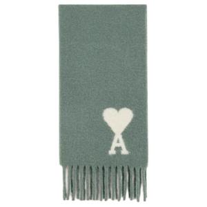 AMIPARIS Ами Парис Вышитый шарф с логотипом оверсайз, Green