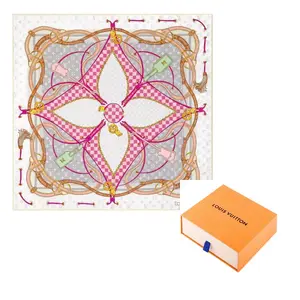 LOUIS VUITTON Квадратный цветок со стропами 90, Rose Red