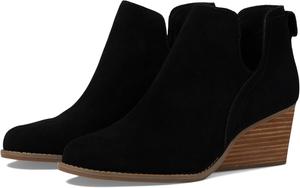 Женские ботильоны TOMS Gwen с металлическим эффектом, с круглым носком, повседневные, на щиколотку, средний каблук 2-3", серые, Black Suede