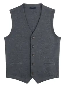 Жилет на пуговицах с V-образным вырезом Fay, серый