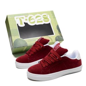 T628 Пухлые кроссовки нескользящие, износостойкие, легкие низкие скейтерские унисекс бордовые (высококачественные улучшенные), цвет Burgundy (High-Quality-Upgraded)