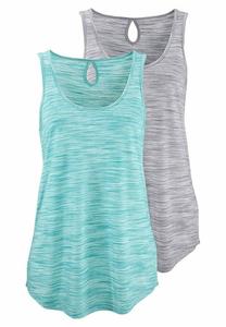Топ 2ER PACK Beach Time, цвет mint-meliert grau-meliert