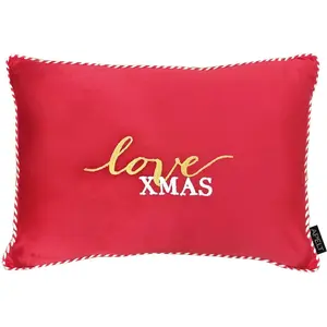 Декоративная подушка 4685 с чехлом и наполнителем, 1 штука Apelt, Rot + Schriftzug