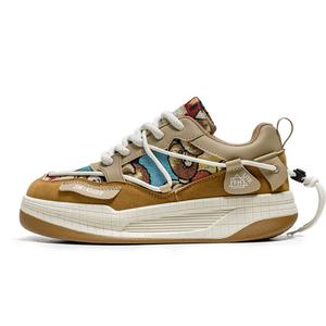 Swinsger Пуховики антискользящие и износостойкие легкие низкие скейтерские кроссовки мужские - бежево-коричневые, цвет Beige Brown