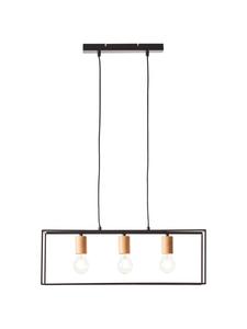 Подвесной светильник Arica, 3 лампы, 85,5x60x20 см, черный/дерево Brilliant