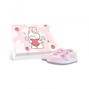 Jordan Баскетбольные кроссовки Air 1 Anti-Slip, износостойкие, низкие, винтажные, женские, белые, розовые