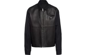 Куртка мужская Prada Leather & Nylon, черный