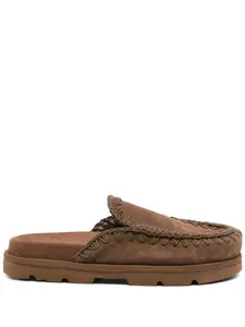 Мюли с декоративной строчкой Mou, коричневый