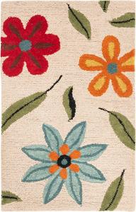 Ковер SAFAVIEH, 61 x 92 см, Blossom Collection, бежевый/мульти, геометрический рисунок, идеален для помещений с высокой проходимостью в гостиной, спальне, столовой (BLM678A)