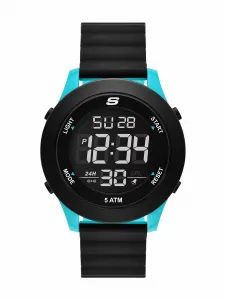 Мужские цифровые силиконовые часы Skechers SR5222, цвет Black