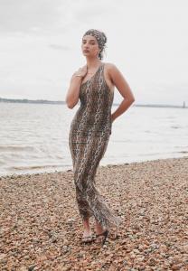 Платье House of Sunny LEOPARD ASYMMETRIC DRESS, Multi-Coloured