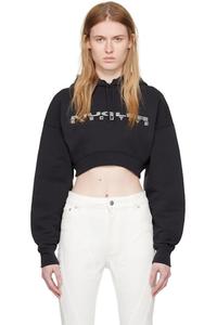 Черная толстовка с капюшоном Bonded Mugler