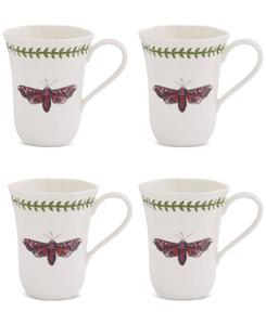 Набор из 4 кружек с изображением цветущего лотоса из ботанического сада Portmeirion, белый