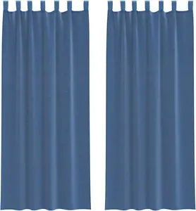Шторы из вуали с карманами для штанг, 2 шт., королевский синий vidaXL