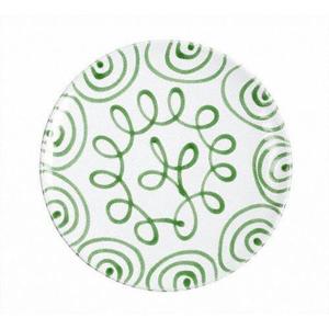 Тарелка зеленая с пламенем Чашка d: 25 см / высота: 2,8 см Gmundner Keramik, белый/зеленый