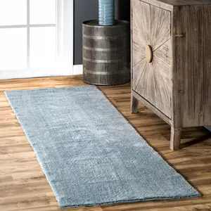Ковер Loni Solid Shag Area Rug nuLOOM, 76x305 см, светло-голубой