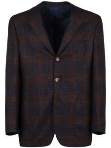 Клетчатый пиджак Kiton, синий