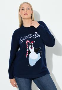 Джемпер Ulla Popken WEIHNACHTSMOTIV LANGARM, Marine/Dark Blue