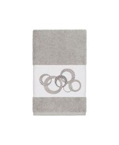 Турецкое хлопковое полотенце для рук «Аннабель», украшенное вышивкой Linum Home, светло-серый