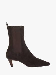 Odele Wide Fit замшевые туфли-лодочки на низком каблуке с острым носом Dune London, Brown