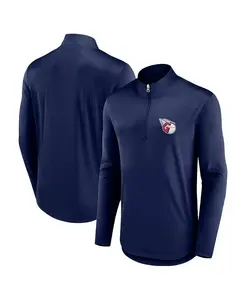 Толстовка Men's Navy Cleveland Guardians Quarterback Quarter-Zip Top Fanatics