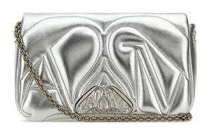 Кожаная сумка через плечо, наплечная сумка Trumpets Women's Silver Alexander McQueen