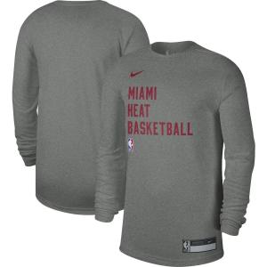 Футболка унисекс Heather Grey Miami Heat 2023/24 Legend для тренировок на корте с длинными рукавами Nike