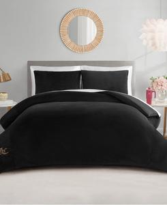 Комплект постельного белья из велюра, 2 предмета, размер Twin/Twin XL Juicy Couture, Black
