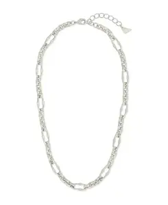 Длинное текстурированное ожерелье Tegan Sterling Forever, silver