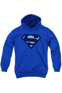 Детская толстовка с капюшоном Superman Blue Shield Gildan