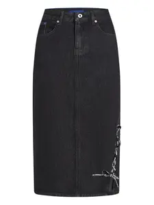 Джинсовая юбка со шнуровкой Karl Lagerfeld Jeans, черный