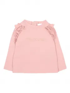 Футболка с длинными рукавами и оборками Trussardi Junior, розовый
