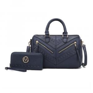 Женская сумка-портфель с кошельком из веганской кожи Mkf Collection Lara от Mia K — 2 шт. MKF Collection, темно-синий