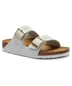 Тапочки из кожи Аризона Narrow fit Birkenstock, белый
