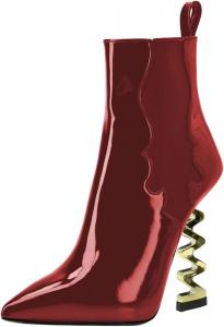 Женские ботильоны FSJ с острым носком, высокими каблуками и эластичной посадкой, модные туфли на выпускные платья, размеры 4-15 США, Dark Red