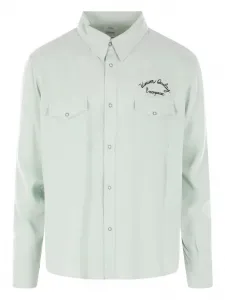 Рубашка с вышитым логотипом Visvim, зеленый