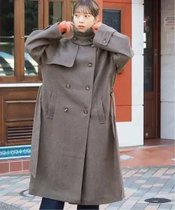 Тренч с высоким воротником/стойкой